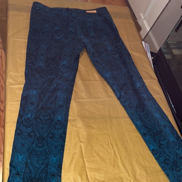 Sanctuary size 32 The Charmer aqua green paisley print jeans true to size - Picture 15 of 16